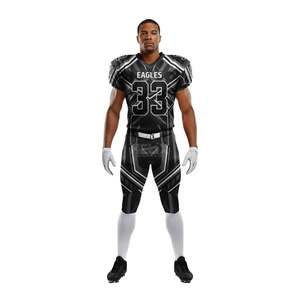 Tenue de football américain en spandex noir respirant, design personnalisé, vêtements d'équipe, ensembles sportifs OEM ODM - Product Image 2