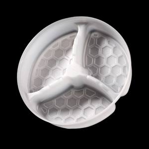 Plateau à 3 compartiments pour gobelets et bols en papier, en plastique PP rond, jetable, disponible en gros, OEM/ODM - Product Image 2