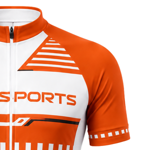 Orange <b>White</b> Custom <b>Cycling</b> <b>Jersey</b> Shorts Set Short Sleeve Full Zip Breathable Padded Bicycle Racing Team Training Sportswear - Product Image 5