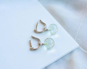 Pendientes de plata de ley 925 con amatista verde briolette, estilo antiguo, hechos a mano, en venta. - Product Image 3