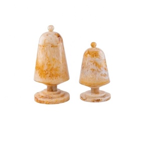 Premium Resin Mabkhar Set of 2 pcs with Lid – Arabic Incense Burner <b>Box</b> Home Decor Bakhoor Holder <b>Gift</b> for <b>Eid</b> - Product Image 1