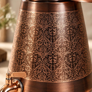 Dispensador de Agua de Cobre Grabado a Mano con Grifo, Dispensador de Bebidas Decorativo para Cocina, Restaurante, Hotel, Cafetería - Product Image 5
