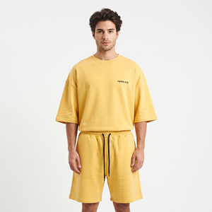 Ensemble deux pièces pour homme en coton 100% de haute qualité, logo imprimé, coupe ample et oversize, vente en gros - Product Image 1