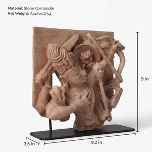 Estatua de Shiva Tripurantaka, Escultura de Templo Hindú Inspirada en el Siglo X, Réplica de Arte del Museo de la India Antigua - Product Image 5
