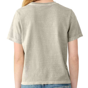 T-shirt ajusté gris anthracite à manches courtes pour femme, col rond, en coton extensible, décontracté pour tous les jours - Product Image 6