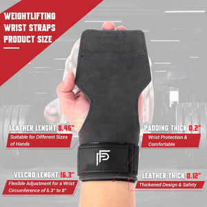Customized Power Weight Lifting Gym Workout Hooks Leather Grips Neoprene Padded Wrist <b>Straps</b> Adjustable Deadlift Fitness Safety - Product Image 6