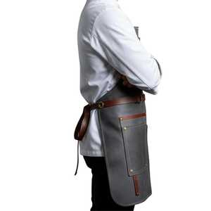 Étui de luxe sophistiqué en cuir pour tablier de sommelier, uniforme de serveur de vin, protection professionnelle pour l'hôtellerie, avec détail poche - Product Image 6