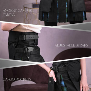 Kilts Híbridos de Tartán Campbell Antiguo para Mujer, los Más Vendidos, Kilts Tradicionales Escoceses de la Tierra Alta - Product Image 5