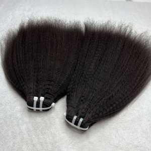 Extensiones de cabello virgen alineado con cutícula recta rizada de alta calidad, venta al por mayor, cinta de fábrica vietnamita, cabello humano de alta calidad - Product Image 6