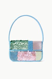 Striped Beaded Flap Evening <b>Bag</b> With Cocktail Design Handmade Fashionable Shoulder <b>Bag</b> - Product Image 3