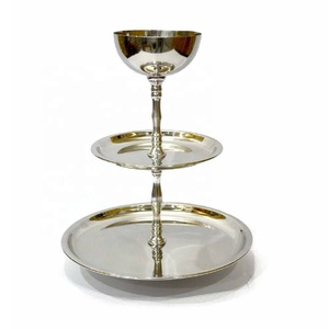 Venta caliente Coral Design 2 Tier Cast Aluminium Cake Stand Stands Cake Tools de India Metal Cake Stand en precio al por mayor - Product Image 3