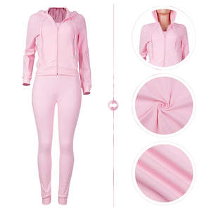 Ensemble de survêtement en velours personnalisé pour femme : sweat à capuche zippé et pantalon de jogging en velours - Product Image 4