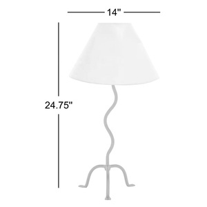 Lámpara de Mesa Metálica Serpentine Grace con Base Curva de Hierro, Pantalla de Tela Premium, Iluminación Ambiental Cálida para Interiores Elegantes - Product Image 4