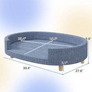 Cama para Perros con Funda Lavable Azul para Perros Grandes con Parte Superior Extraíble, Cama Perfecta para Mascotas - Product Image 3