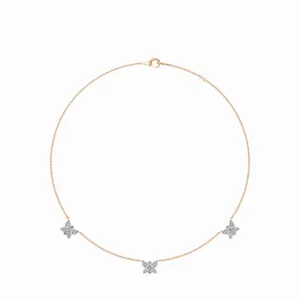 Collier chaîne à maillons Fleur De Trois en diamant de laboratoire, or rose 18 carats, 63 pièces, pendentif de fiançailles pour femme - Product Image 5