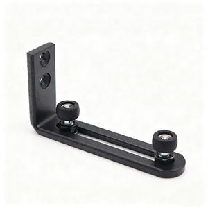 <span class=keywords><strong>ECREW</strong></span> Herrajes Modernos Negros para Puertas Correderas Tipo Granero, Guía Inferior de Acero para Protección de Seguridad, para Puertas de Madera de Entrada/Baño, Fácil Instalación con Tornillos, 1 Año de Garantía - Product Image 1