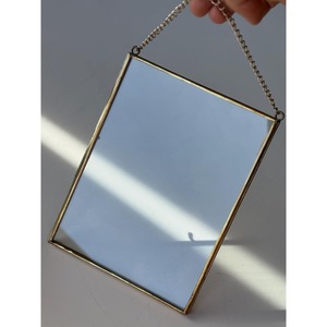 Cadre rectangulaire en métal et verre avec détail chaîne, léger, décoratif, pour la maison - Product Image 3