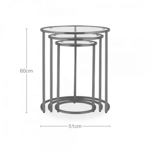 Petite table basse ronde moderne avec structure en acier, design élégant en métal pour salons, chambres ou patios - Product Image 5