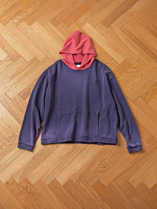 Sudadera con Capucha Extra Grande para Hombre, Azul Marino, Felpa Francesa, Manga Larga, Color Sólido, Estilo Otoñal, Corte Casual, Diseño con Bolsillos - Product Image 2