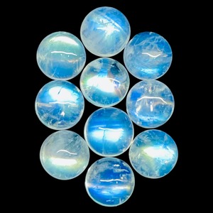 Piedra Lunar Natural de Corte Redondo Cabujón 7mm con Destello Azul, Lote de Gemas Sueltas a Precio Mayorista para Fabricación de Joyas - Product Image 1