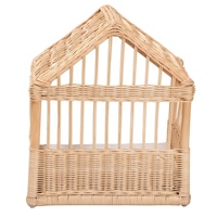 VINACRAFT JSC - Maison pour animaux de compagnie en rotin naturel avec housse amovible et lavable, rembourrage en fibres pour chiens et chats, en provenance du Vietnam