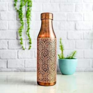 ขวดน้ำทองแดงโบราณขายส่ง คุณภาพสูง ขวดน้ำดื่มสำหรับโรงเรียนและสำนักงาน ขวดน้ำทองแดงแท้แบบตีลายโบราณ - Product Image 1