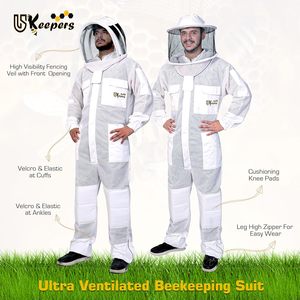 Traje de Apicultura de 3 Capas Ultra Ventilado, Resistente a Cortes y al Calor, para Hombres y Mujeres, con Velo Desmontable y Guantes - Product Image 4
