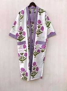 Bata Kimono de Algodón con Estampado de Bloques de Animales, Estilo Japonés, Ropa de Estar por Casa de Verano con Tela Suave y Transpirable, Cierre con Cordón, Unisex - Product Image 2