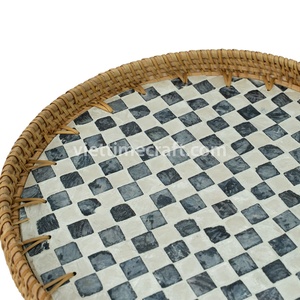 ถาดเสิร์ฟหวายสานพร้อมลายด้านในเคลือบเงาสำหรับตกแต่งทำมือจากเวียดนามขายส่ง - Product Image 4