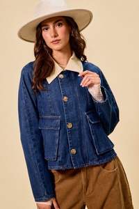 Veste en jean zippée et boutonnée SO ME - Product Image 3