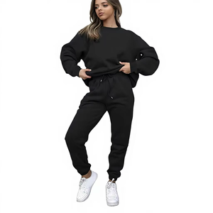 Women's Summer Short Long Sleeve Hoodie Regular Casual Pants Set 2pcs Light-Gray Sweatshirt Sweatpants 100% Cotton Fleece - Product Image 1