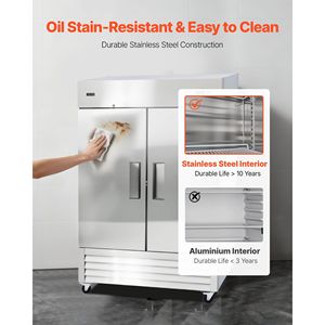 Attrezzatura di Refrigerazione per Cucine Commerciali, Frigorifero Verticale a Doppia Porta con Sbrinamento Automatico, Larghezza 32,2 Pollici, Capacità 43,2 Piedi Cubi, 8 Unità di Refrigerazione - Product Image 6