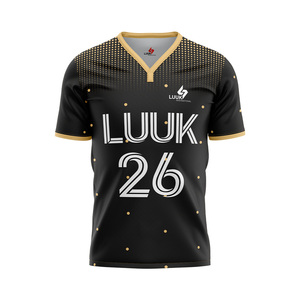 Camiseta de Fútbol para Hombre, Cuello en V, Manga Corta, Sublimada, 100% Poliéster, Absorbe la Humedad, Personalizada con Nombre, Número y Logotipo del Equipo - Product Image 4