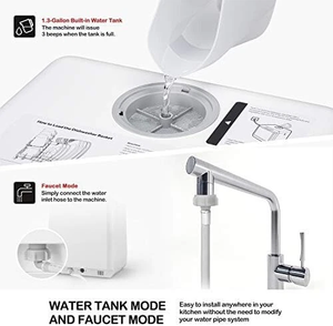 เครื่องล้างจานแบบตั้งโต๊ะพกพาพร้อมถังเก็บน้ำในตัวขนาด 5 ลิตร 5 โปรแกรมล้างจาน รุ่นใหม่ - Product Image 5
