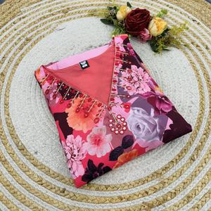 Fatema Fashion's Latest Designer Pure Viscose Rayon Bordado Sequence Work Anarkali Kurti Set para festivales Bodas Hechas de seda - Product Image 3