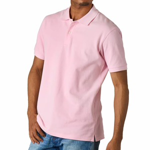 Polo Homme Rose Clair Personnalisé avec Logo OEM, Vente en Gros, Meilleure Vente, en Mélange de Coton Doux, T-shirt Polo Décontracté pour le Golf, Tissu Respirant - Product Image 3
