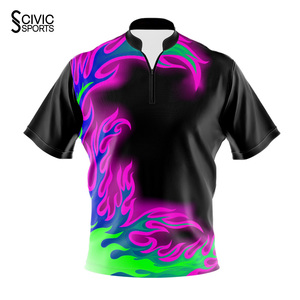 Wholesale Custom Design Your Own Sublimated <b>Bowling</b> Jersey High Quality Polyester Men Vintage - Product Image 3