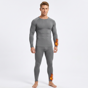 T-shirt de compression gris pour homme à manches longues, séchage rapide, anti-transpiration, respirant, extensible dans quatre directions, col rond, couleur unie - Product Image 4