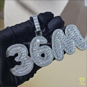 Custom " 36M " Pendant <b>Necklace</b> Moissanite Diamond Iced Out Fashion Jewelry For Men Women - Product Image 2