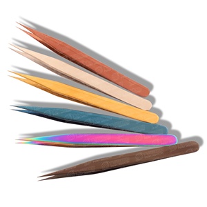 Eyelash Extension Tweezers Precision Tweezers for 2D-6D Volume & <b>Individual</b> False <b>Lashes</b> Extensions Curved Tweezers - Product Image 4