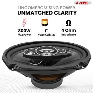 Paire d'enceintes de voiture 5Core 6x9 800W 4Ohm 2 voies coaxiales avec super tweeter, adaptées aux véhicules - Product Image 5