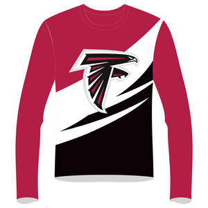 Chemise de compression unisexe à manches longues, imprimée par sublimation rouge, noir et blanc, séchage rapide, 100% polyester, séchage rapide - Product Image 2