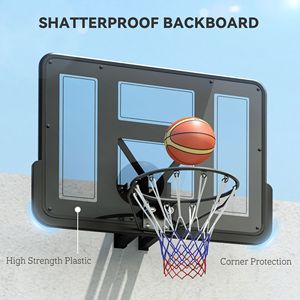 Kit Canestro da Basket da Parete 43 Pollici Rinforzato Antiurto con Tabellone Resistente alle Intemperie e Rete in Acciaio Durevole - Product Image 5