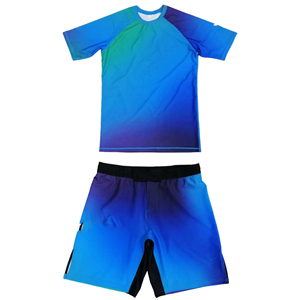 Nouvel ensemble Rashguard + Short Homme Personnalisé 2026 pour la lutte – Tissu 100% Polyester Extensible Durable 150 g/m² Léger et Ajusté - Product Image 1