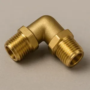 Raccord de tuyauterie hexagonal en laiton forgé, coude à soudure à embase de 90 degrés à rayon court, raccord femelle égal haute pression 2,2 po - Product Image 1