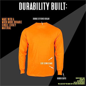 Camisetas de construcción naranjas para hombre con tiras reflectantes que aumentan la visibilidad en condiciones de poca luz, niebla, manga larga, alta visibilidad. - Product Image 2