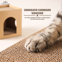Maison à gratter pour chat en carton 2-en-1