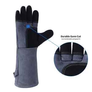 Guantes de seguridad, guantes de trabajo resistentes a cortes, guantes de cuero vacuno cosidos con Kevlar - Product Image 3
