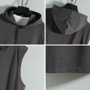 Men's Sleeveless <b>Hoodie</b> OEM 2026 Hot Selling Fitness Stretchy Training Sleeveless <b>Workout</b> Gym <b>Hoodie</b> for Men - Product Image 4