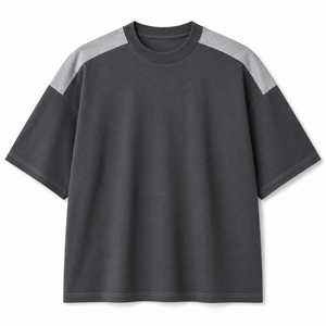 T-shirt en coton bleu marine à manches courtes et col rond pour homme, coupe classique, couleur unie, tricot jersey, pour adultes - Product Image 5